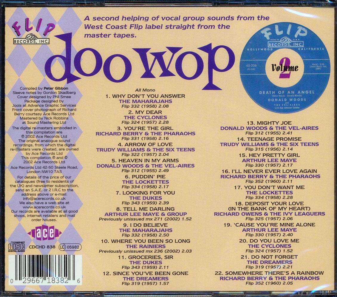 Various - Flip Doo Wop Volume 2 (22 tracks) Music CD