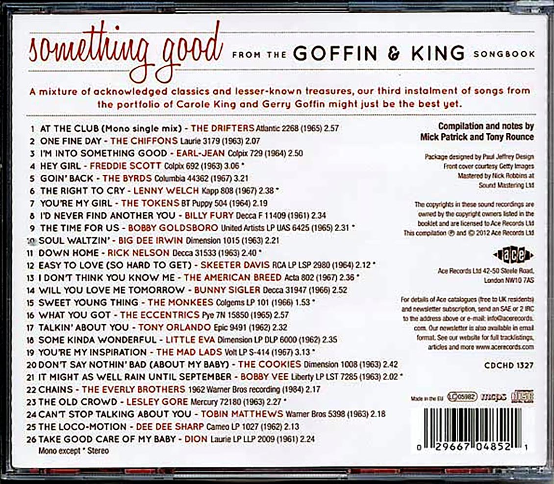 Various - Something Good From The Goffin & King Songbook (26 tracks) Music CD