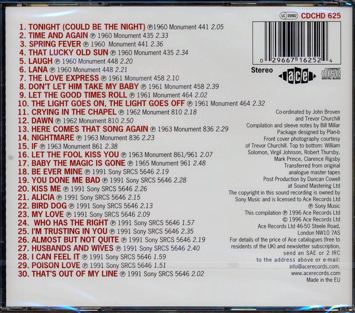 The Velvets - The Complete Velvets (30 tracks) Music CD