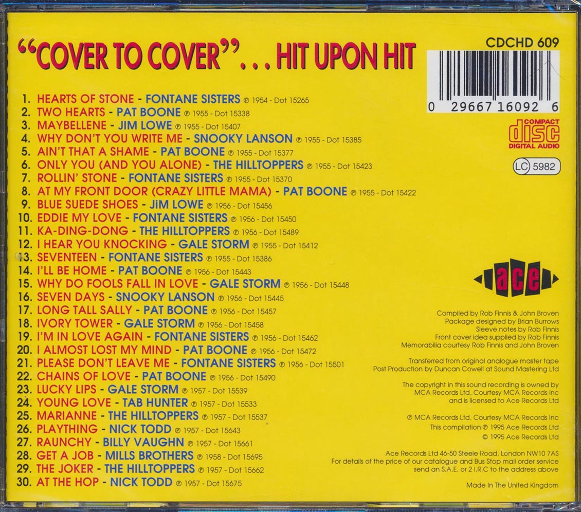 Various - Dot's Cover To Cover: Hit Upon Hit (30 tracks) Music CD