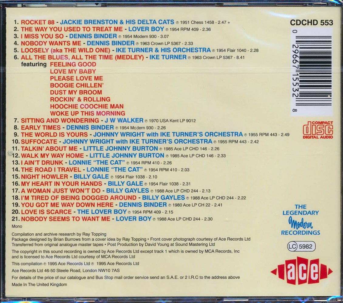 Ike Turner & His Kings Of Rhythm - Rhythm Rockin Blues (21 tracks) Music CD