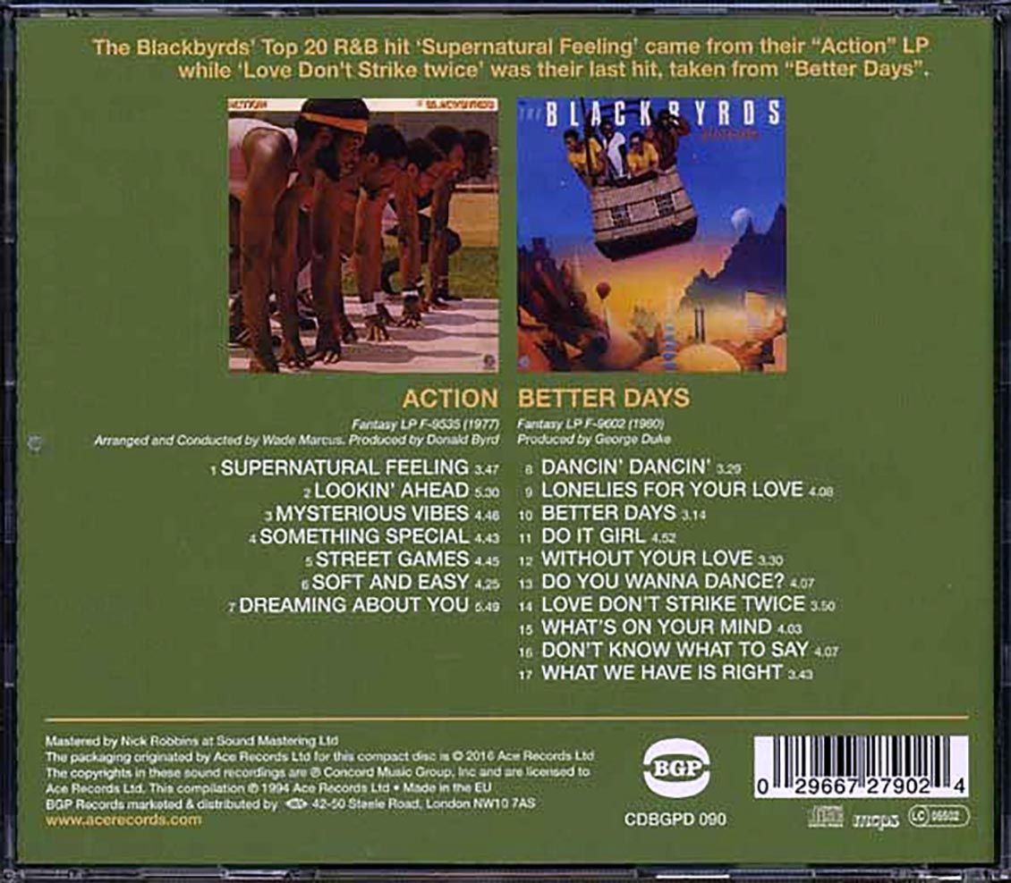 The Blackbyrds - Action + Better Days Music CD