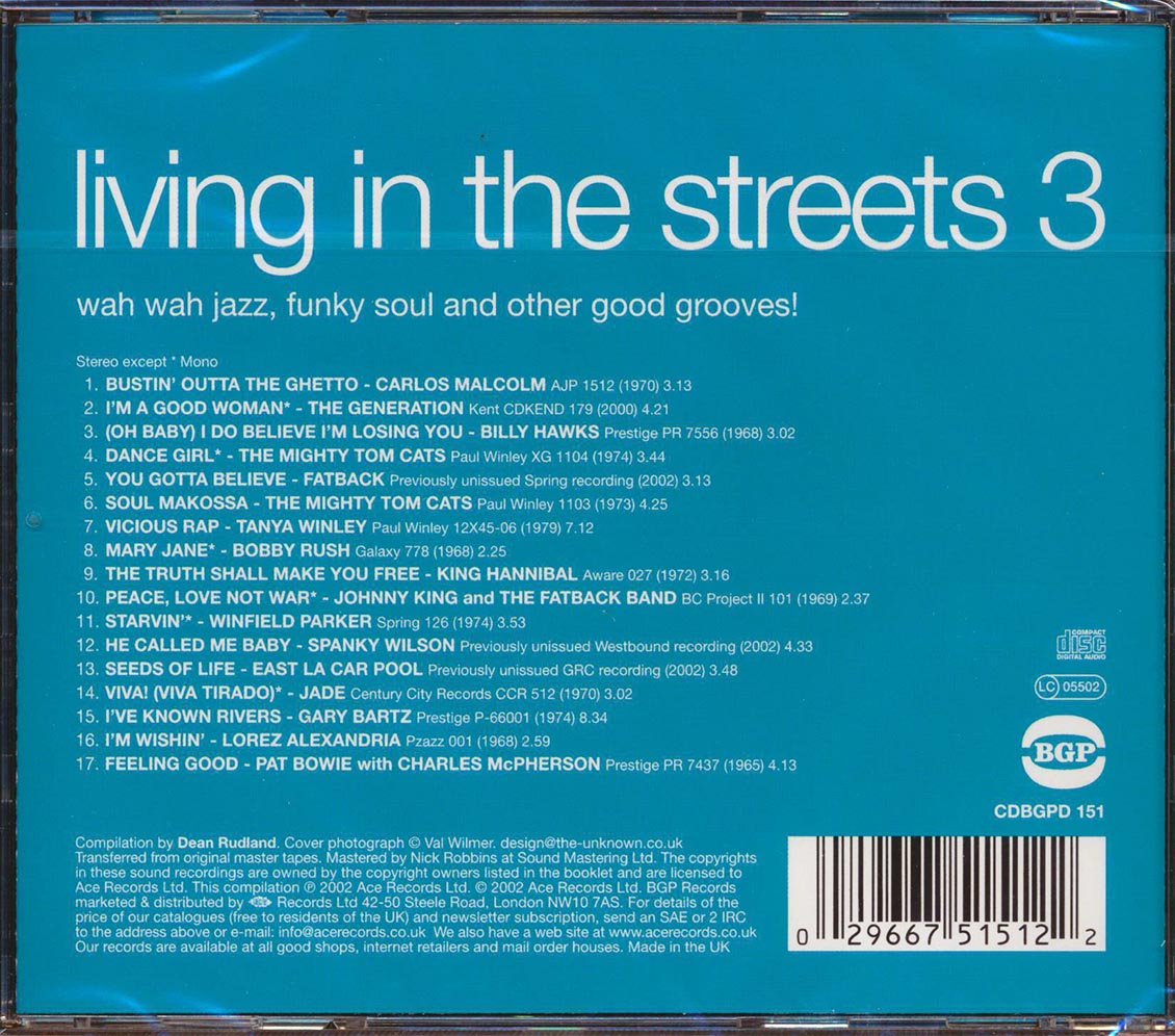 Various - Living In The Streets 3: Busting Out Of The Ghetto (Wah Wah Jazz, Funky Soul And Other Good Grooves) Music CD