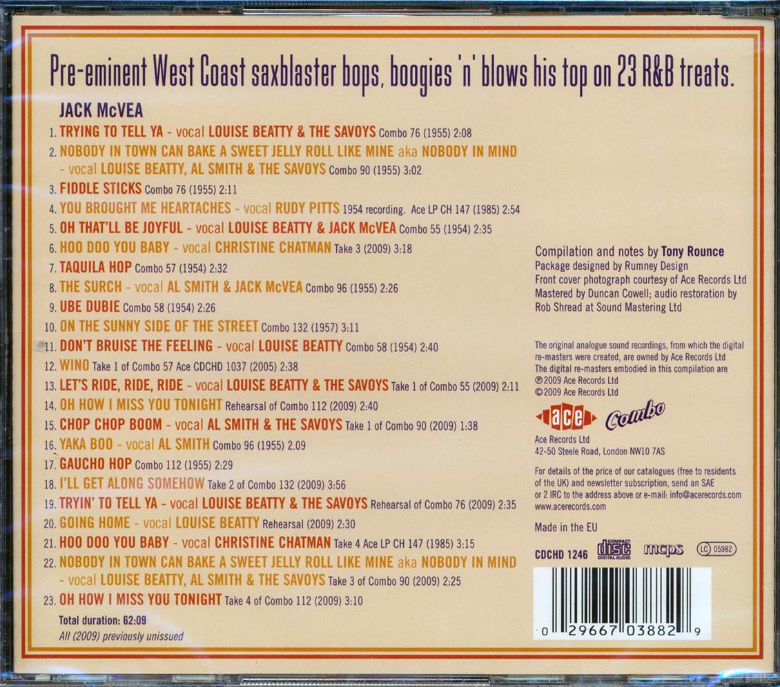 Jack McVea & His Orchestra - Fortissimo: The Combo Recordings (23 tracks) Music CD