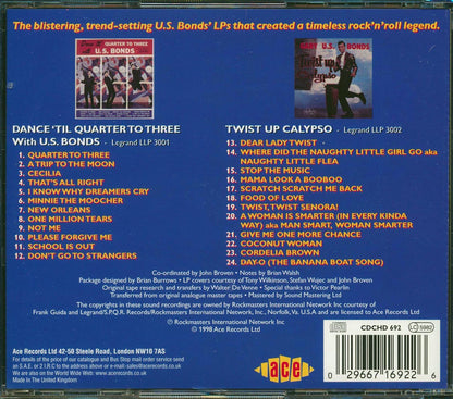 Gary US Bonds - Quarter To Three + Twist Up Calypso (24 tracks) Music CD