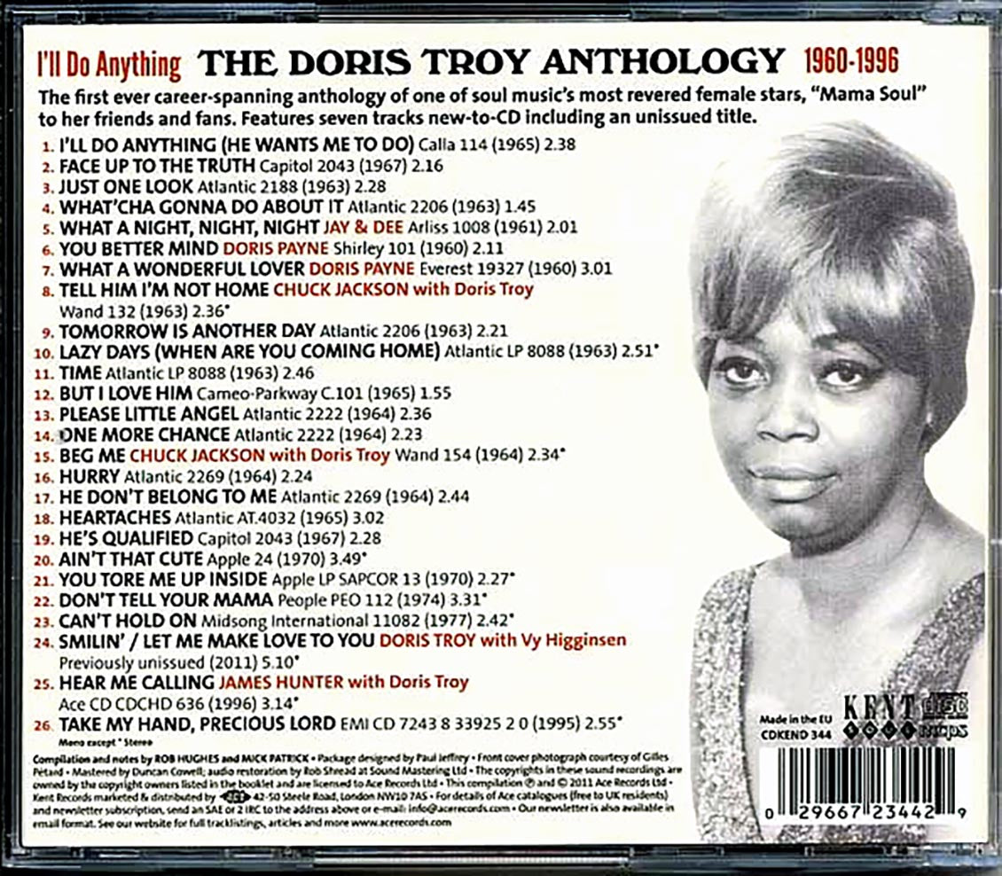 Doris Troy - I'll Do Anything: The Doris Troy Anthology 1960-1996 (26 tracks) Music CD