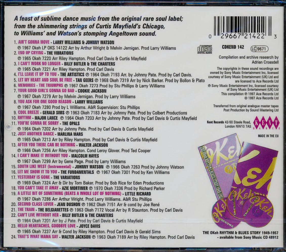 Various - Okeh: A Northern Soul Obsession Volume 2 (24 tracks) Music CD