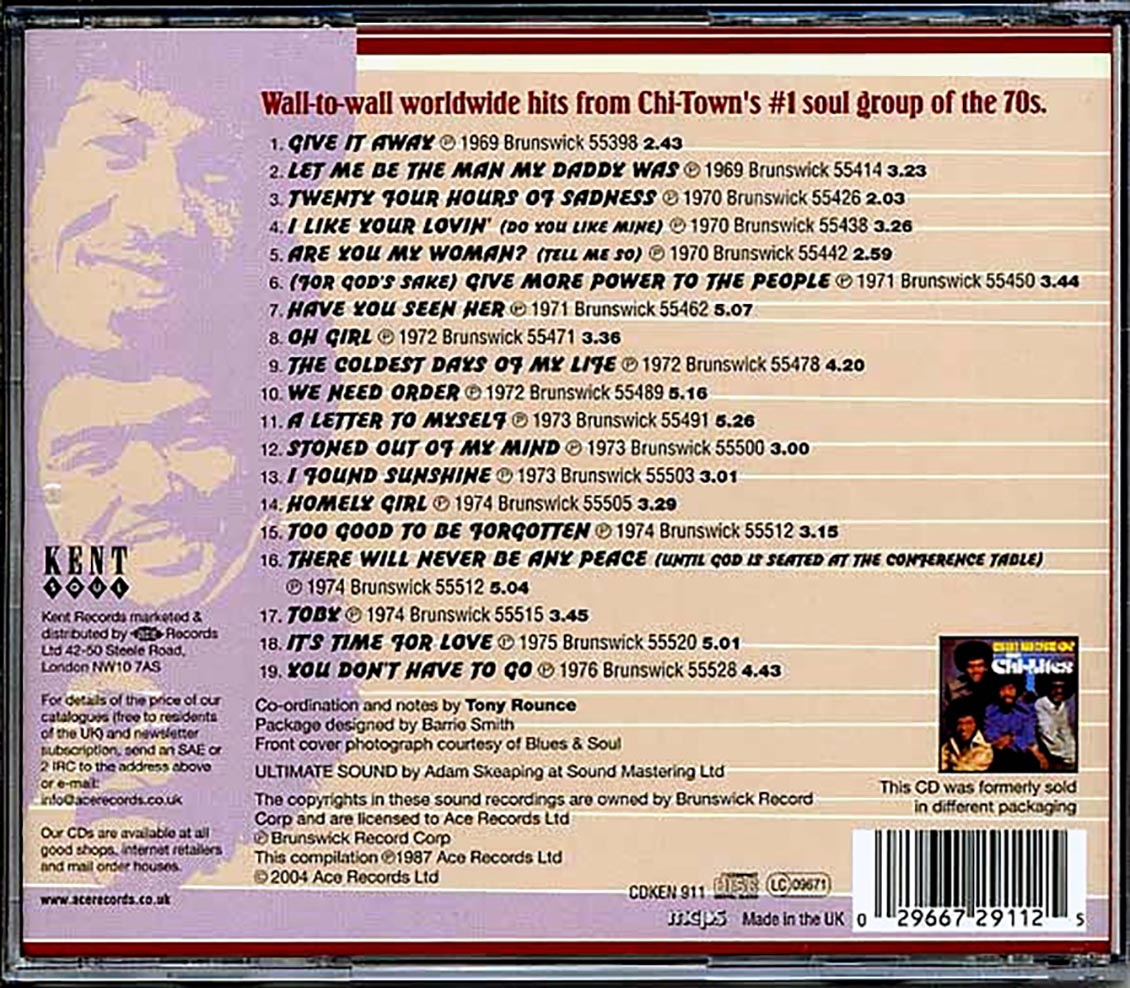 The Chi-lites - The Best Of The Chi-lites: The Original Brunswick Recordings 1969-1975 Music CD