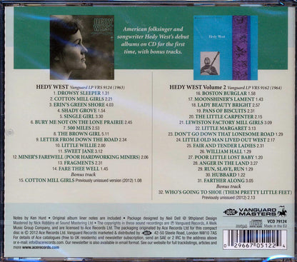 Hedy West - Hedy West Accompanying Herself On The 5 String Banjo + Volume 2 (32 tracks) Music CD