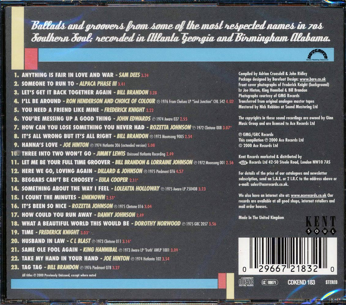 Various - Full Time Groovers: Hotlanta Soul Volume 2 (23 tracks) Music CD