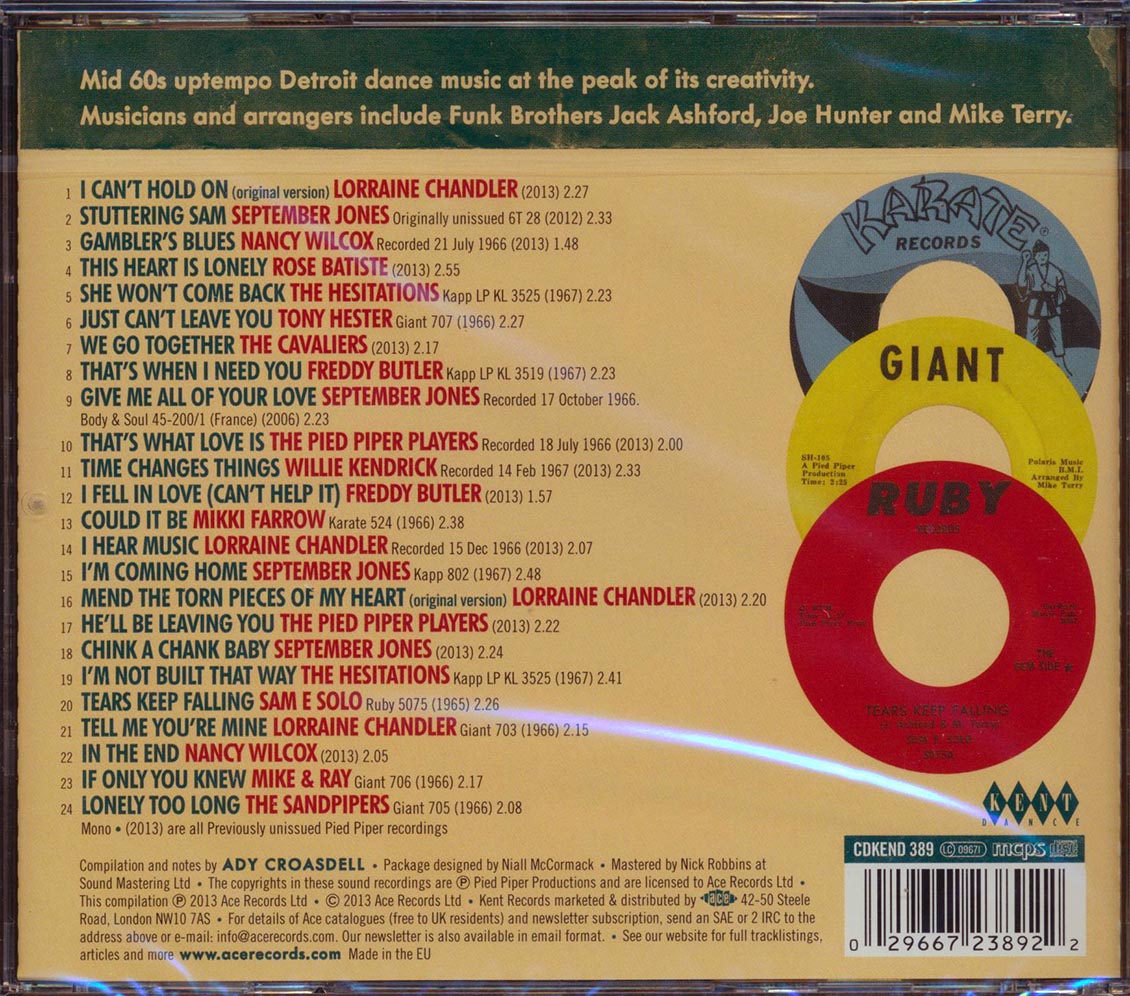 Various - Pied Piper Presents A New Concept In Detroit Soul (24 tracks) Music CD