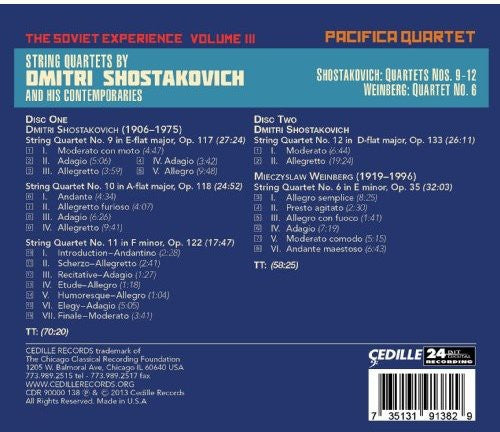 the album cover for Pacifica Quartet - Soviet Experience 3