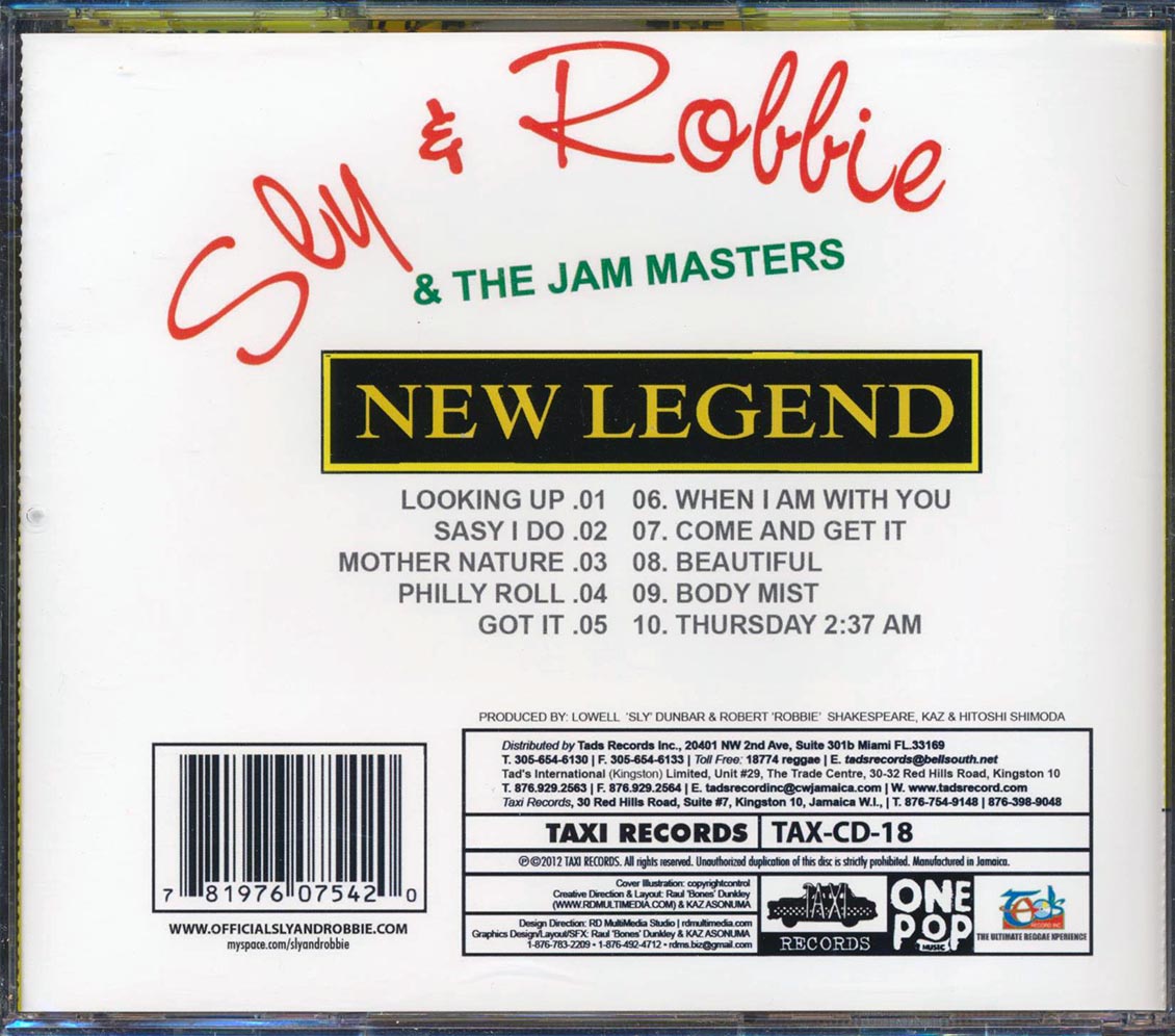 Sly & Robbie & The Jam Masters - New Legend Music CD