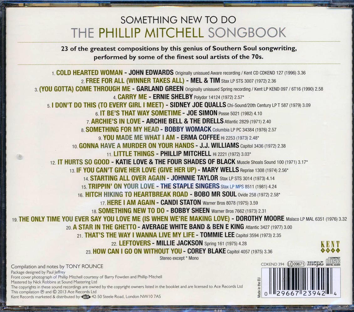 Various - Something New To Do: The Phillip Mitchell Songbook (23 tracks) Music CD
