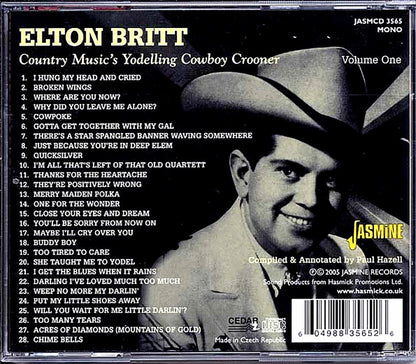 Elton Britt - Country Music's Yodelling Cowboy Crooner (28 tracks) Music CD