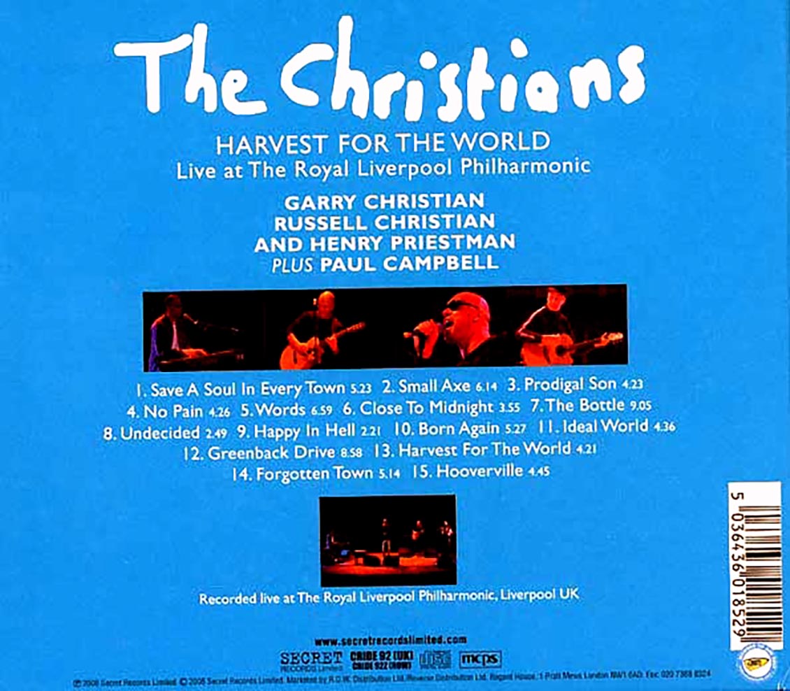 The Christians Harvest For The World Live At The Royal Liverpool Philharmonic Music CD