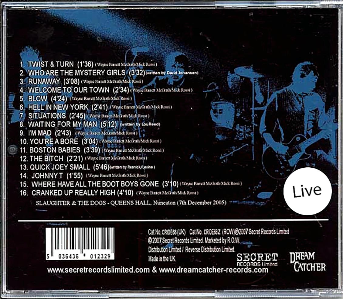 Slaughter & Dogs - Manchester 101 Music CD