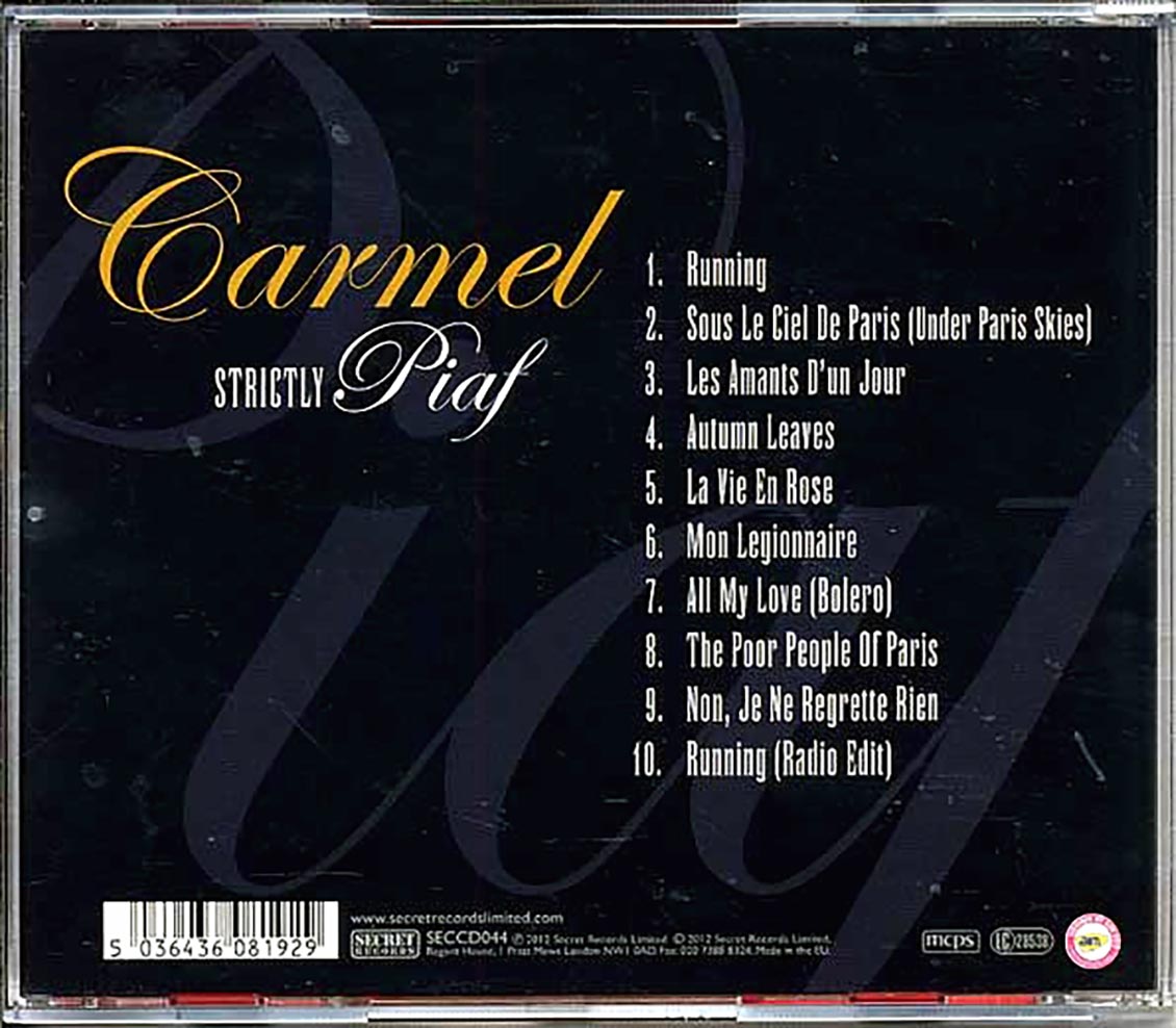 Carmel - Strictly Piaf Music CD