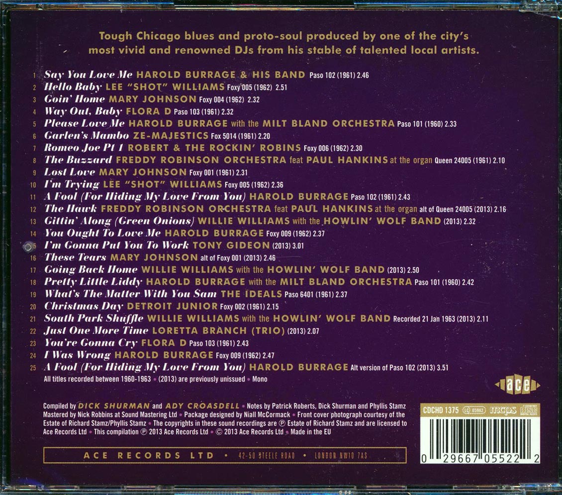 Various - Foxy R & B: Richard Stamz Chicago Blues (25 tracks) Music CD