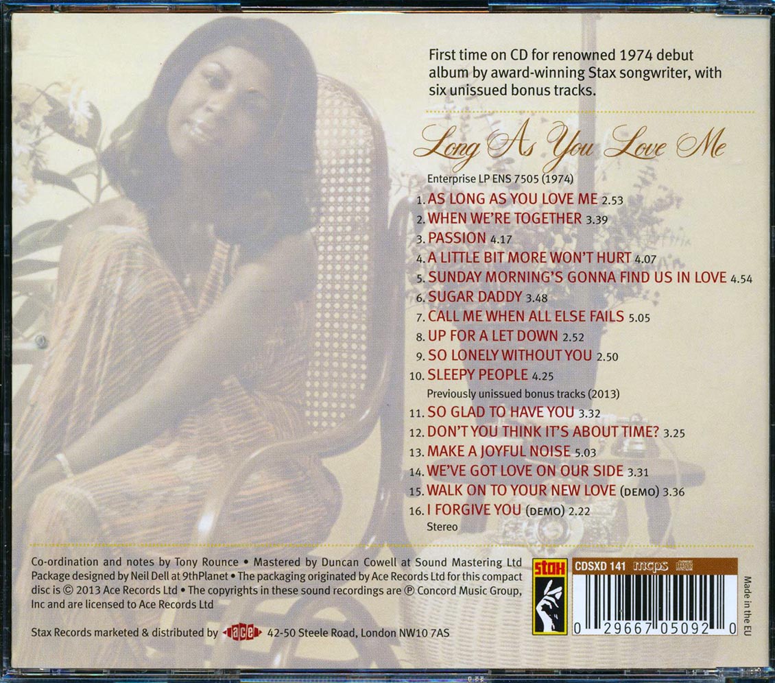 Bettye Crutcher - Long As You Love Me Music CD