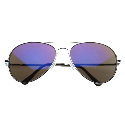 Retro Flash Color Mirrored Lens Metal Aviator Sunglasses 1485