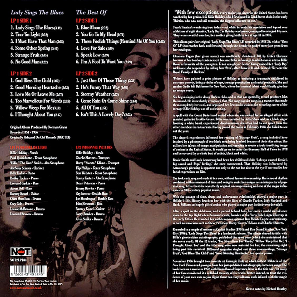 Billie Holiday - Lady Sings The Blues (2xLP) (180g) Vinyl Record
