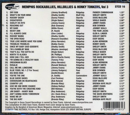 Various - Memphis Rockabillies, Hillbillies & Honky Tonkers, Volume 3: The Rebel / Rebel Ace Records Story Music CD