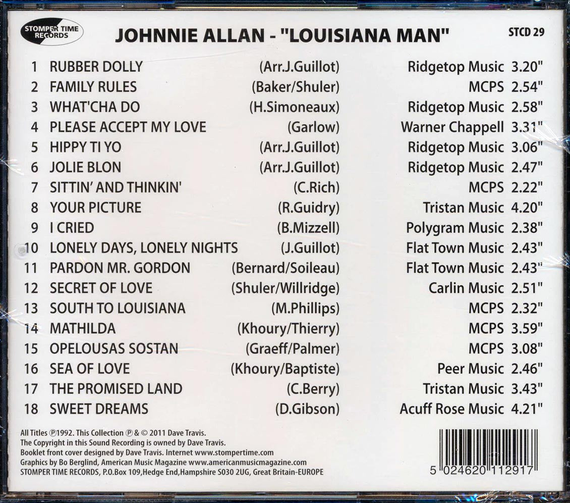 Johnnie Allan - Louisiana Man Music CD