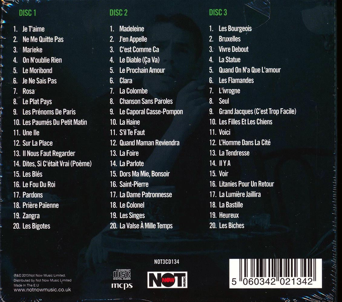 Jacques Brel - 60 Plus Belles Chansons (60 tracks) (3xCD) (deluxe 3-fold digipak) Music CD