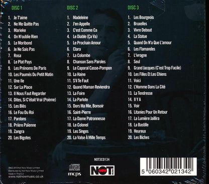 Jacques Brel - 60 Plus Belles Chansons (60 tracks) (3xCD) (deluxe 3-fold digipak) Music CD