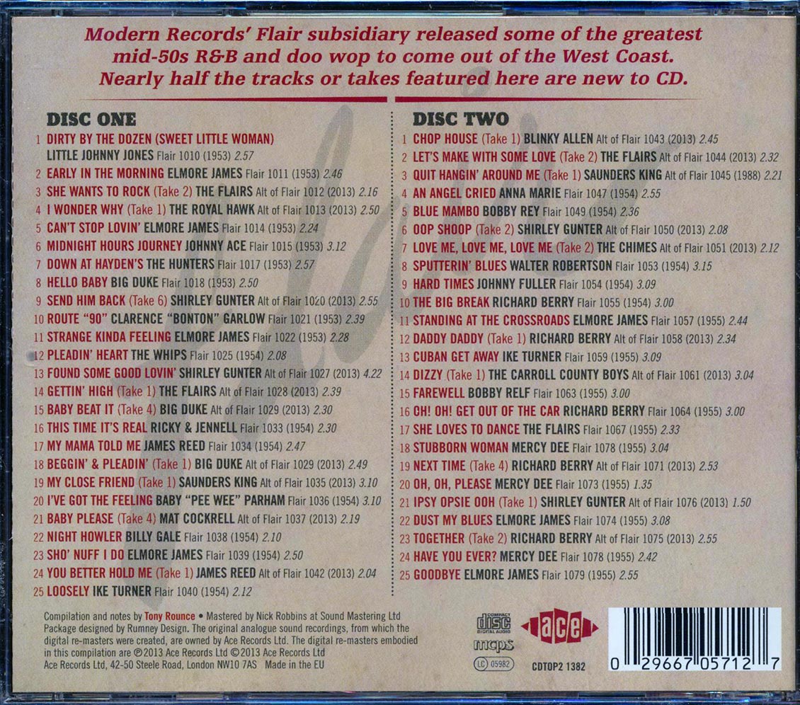 Various - Dust My Rhythm & Blues: The Flair Records R & B Story 1953-55 (50 tracks) (2xCD) Music CD