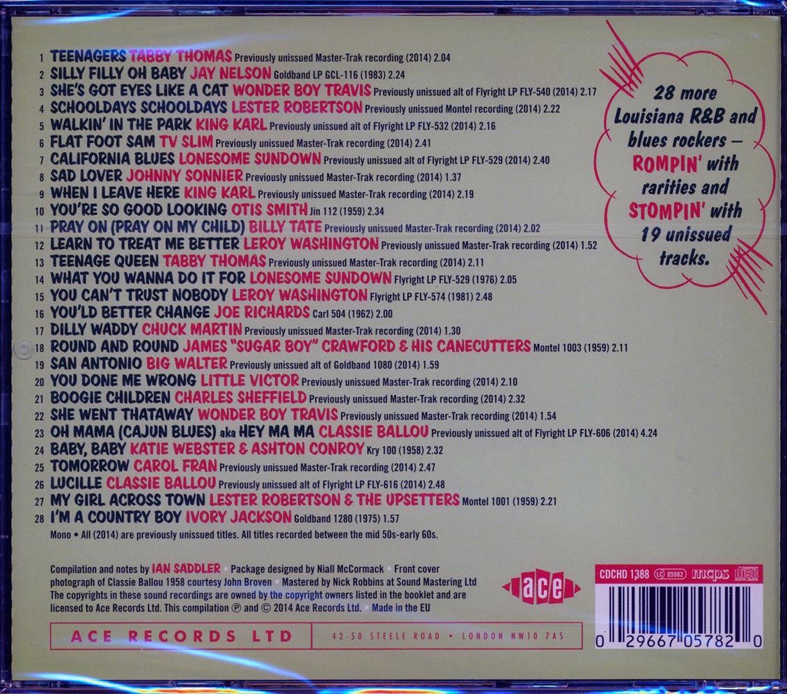 Various - Rhythm N Bluesin By The Bayou: Rompin & Stompin (28 tracks) Music CD