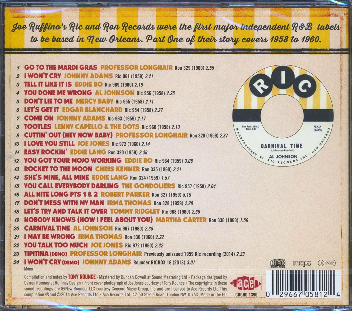Various - You Talk Too Much: The Ric & Ron Story Volume 1 (24 tracks) Music CD