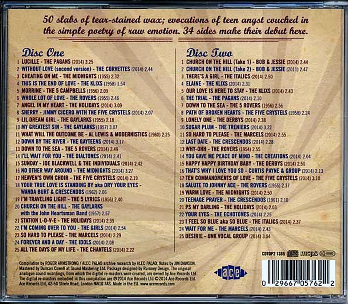 Various - Music City Vocal Groups: Greasy Love Songs Of Teenage Romance, Regret, Hope And Despair (50 tracks) (2xCD) Music CD