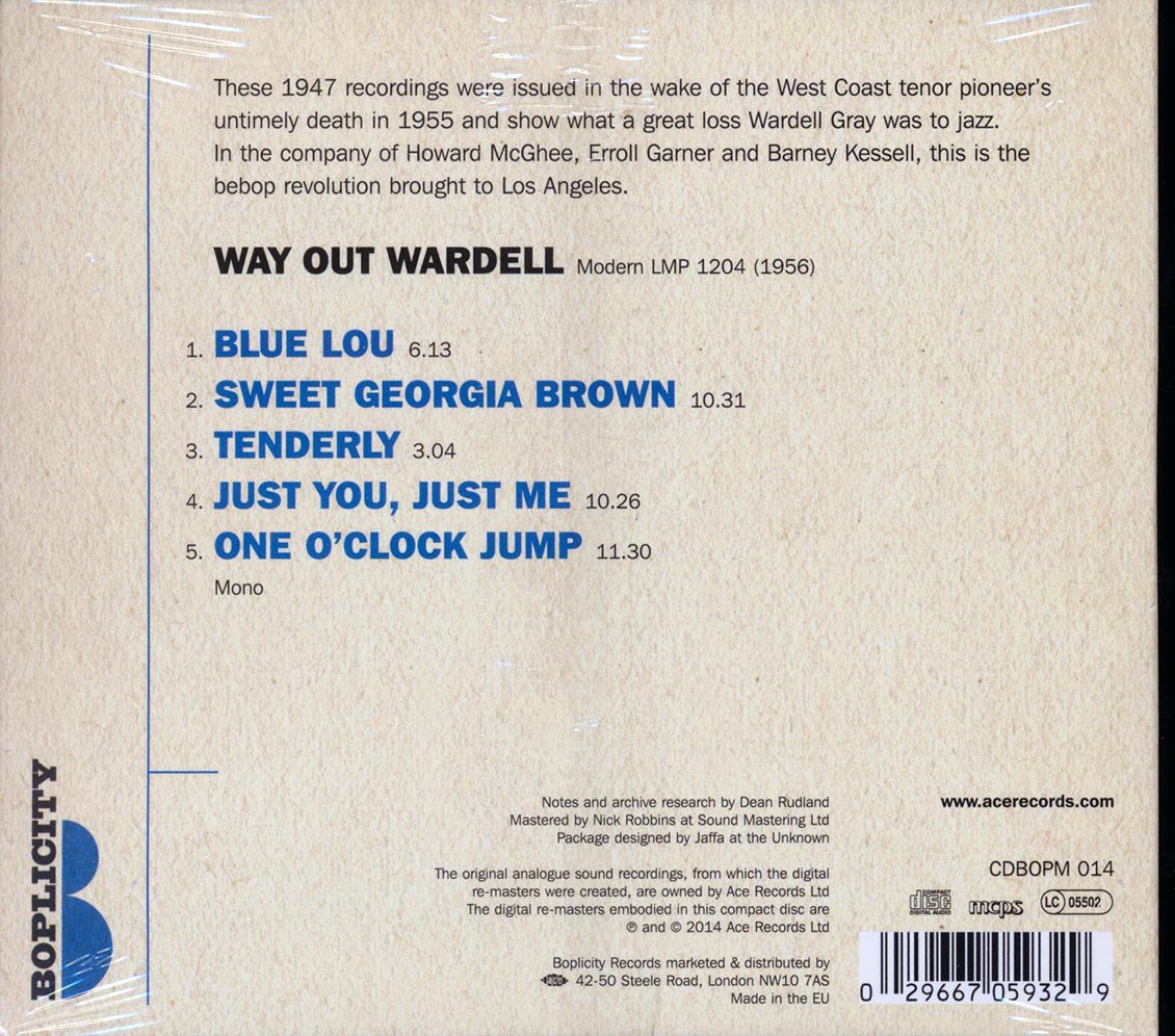 Wardell Gray - Way Out Wardell Music CD