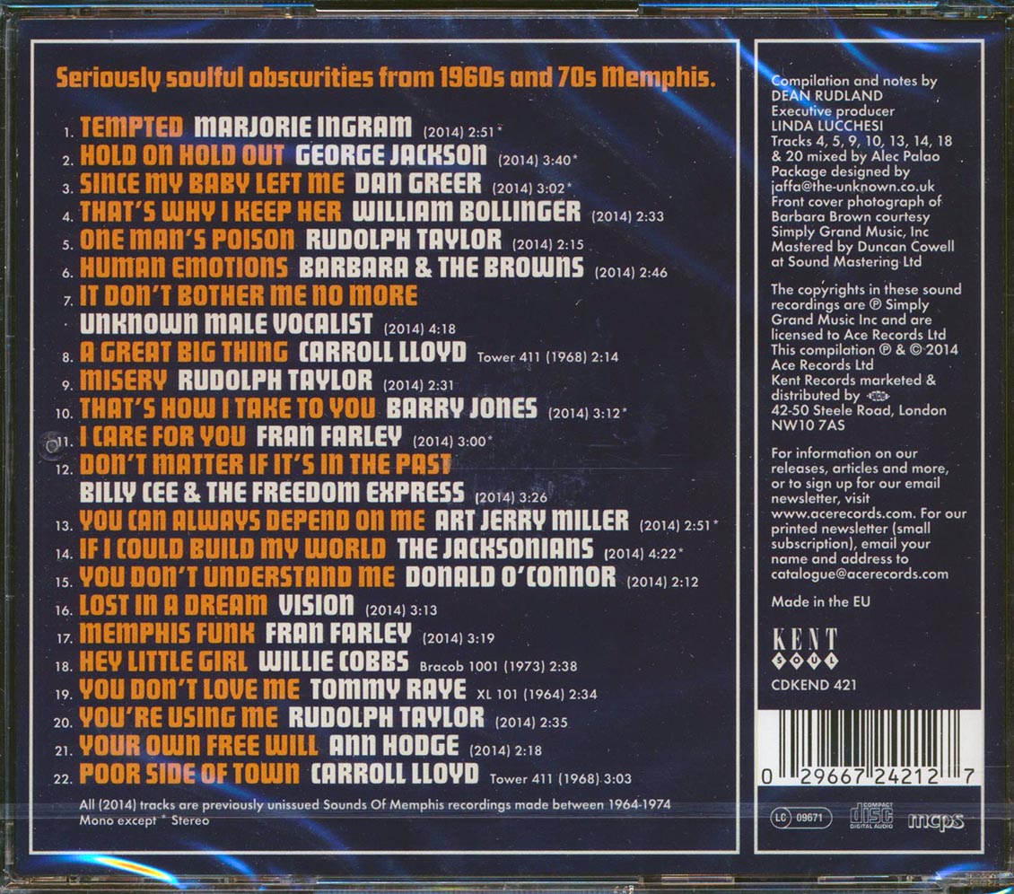 Various - More Lost Soul Gems From Sounds Of Memphis (22 tracks) Music CD