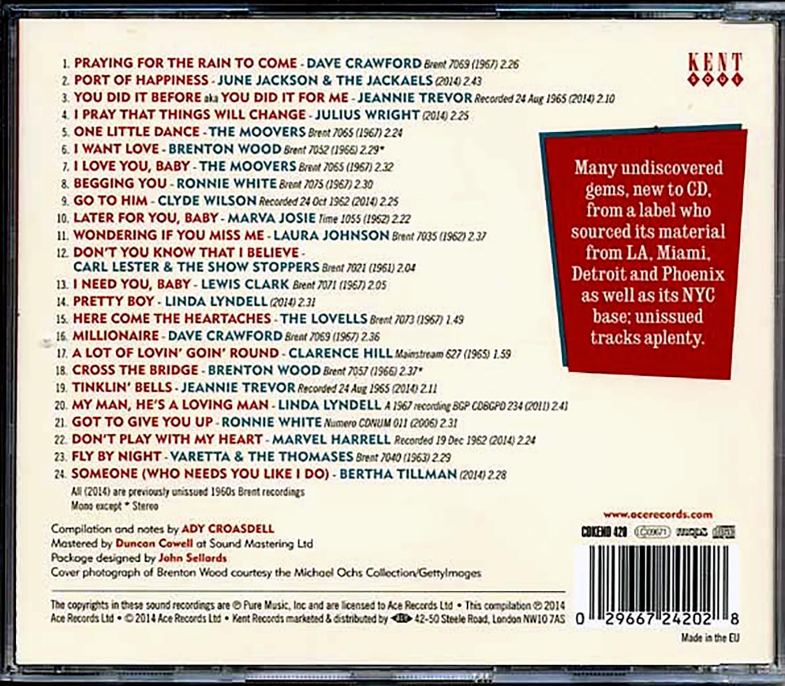 Various - Brent: Superb 60s Soul Sounds (24 tracks) Music CD