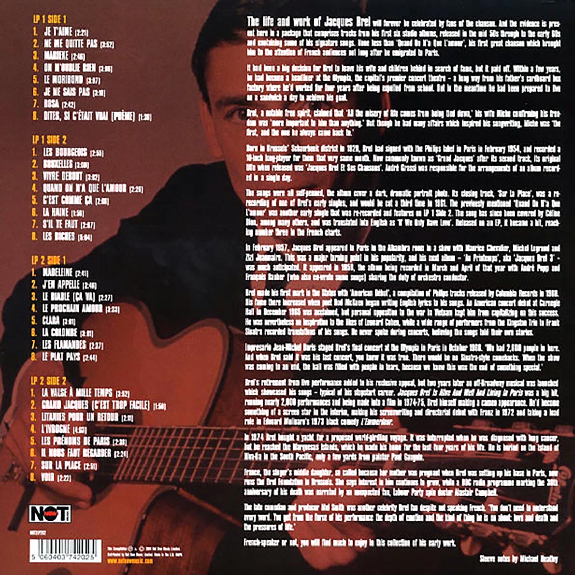 Jacques Brel - Ne Me Quitte Pas (2xLP) (180g) Vinyl Record