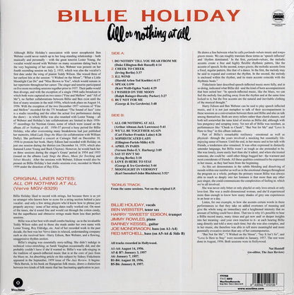 Billie Holiday - All Or Nothing At All (ltd. ed.) (180g) Vinyl Record