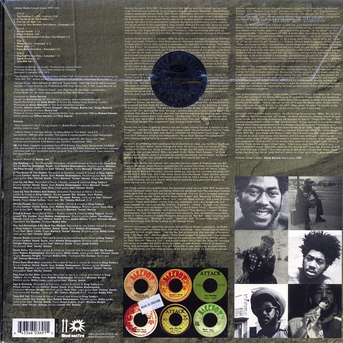 Johnny Clarke - Dreader Dread (2xLP) (180g) Vinyl Record