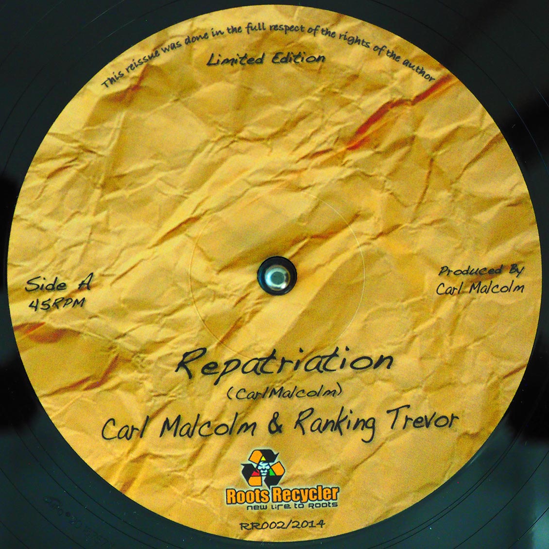 Carl Malcolm, Ranking Trevor - Repatriation (Extended Mix)  /  Carl Malcolm, Ranking Trevor - Take A Tip From Me (Extended Mix) 12" Vinyl Record