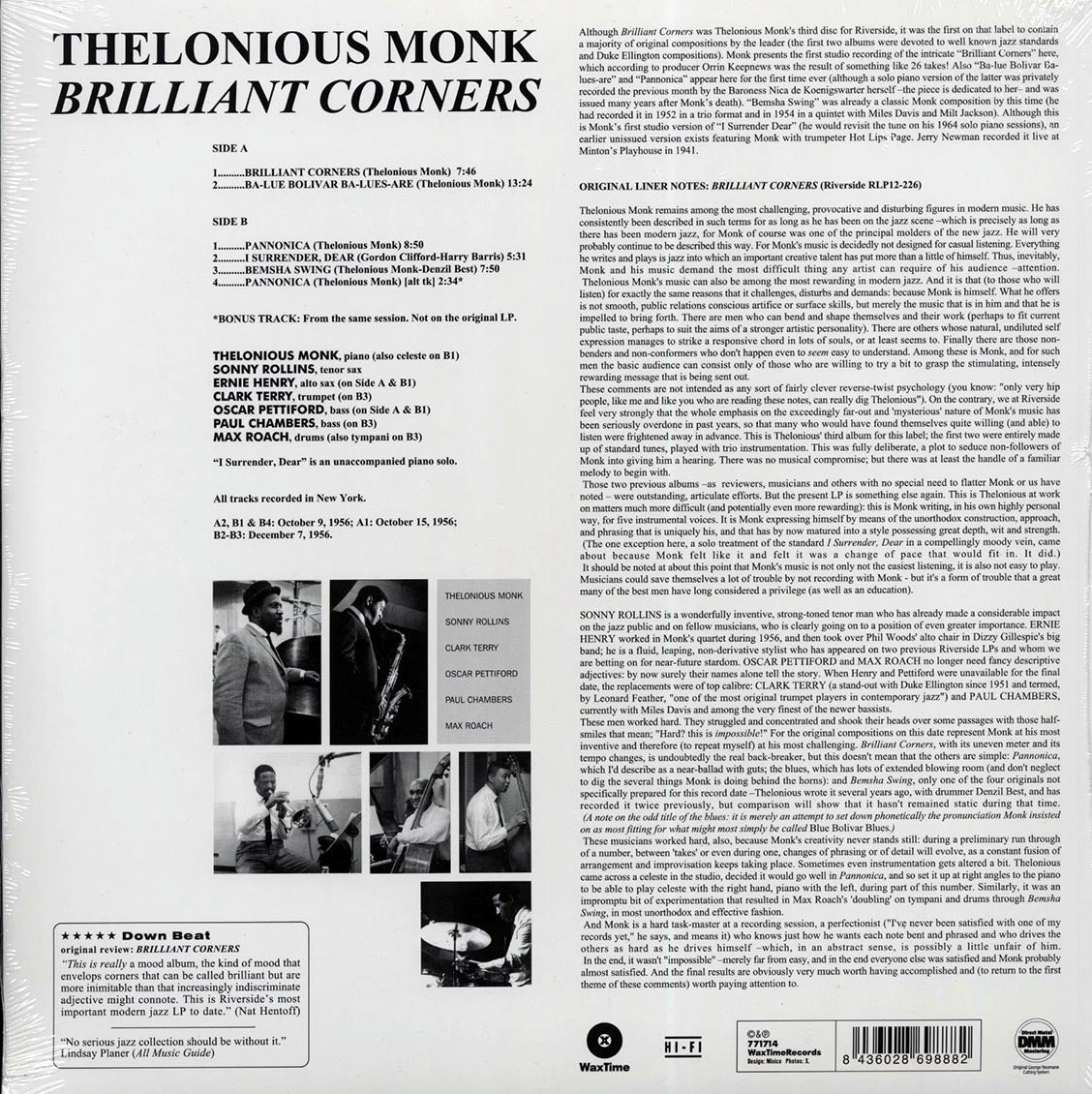 Thelonious Monk - Brilliant Corners (+bonus track) (ltd. ed.) (180g) Vinyl Record