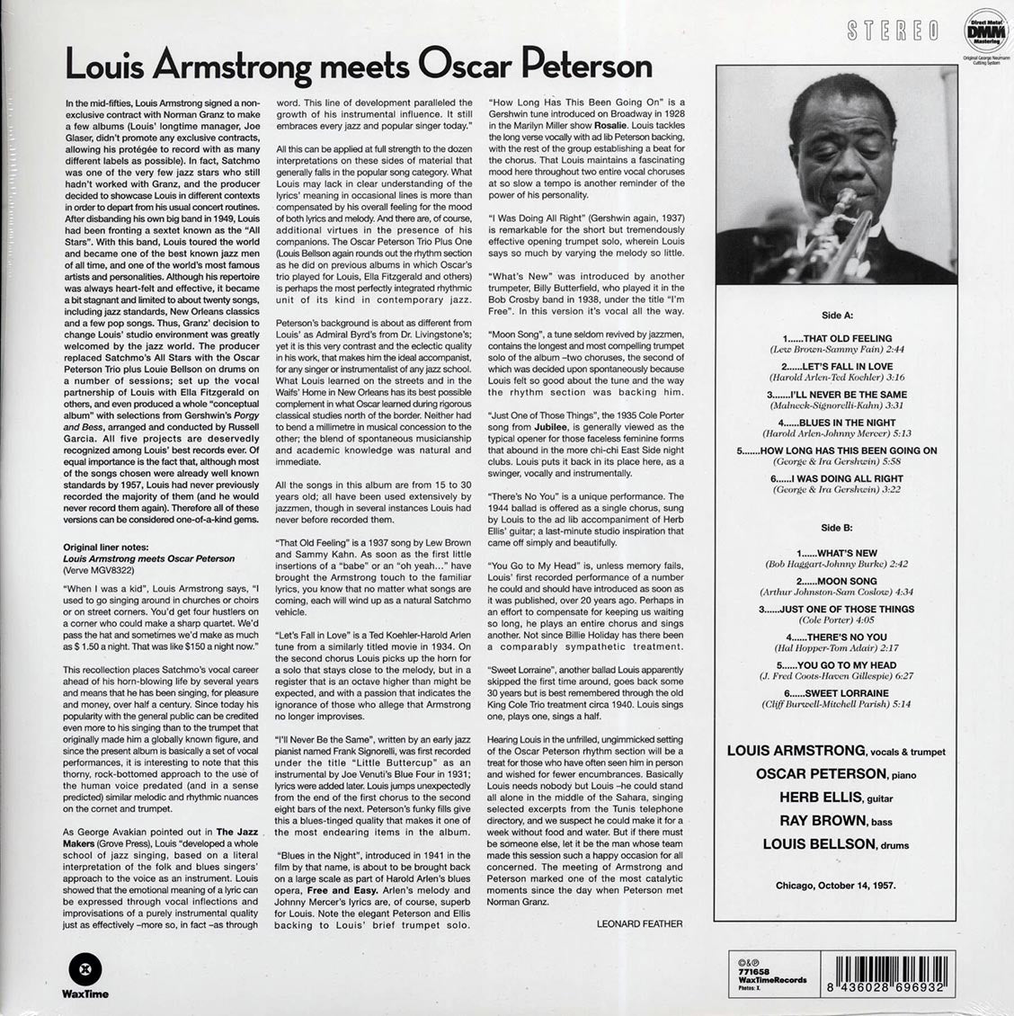 Louis Armstrong, Oscar Peterson - Louis Armstrong Meets Oscar Peterson (ltd. ed.) (180g) (remastered) Vinyl Record