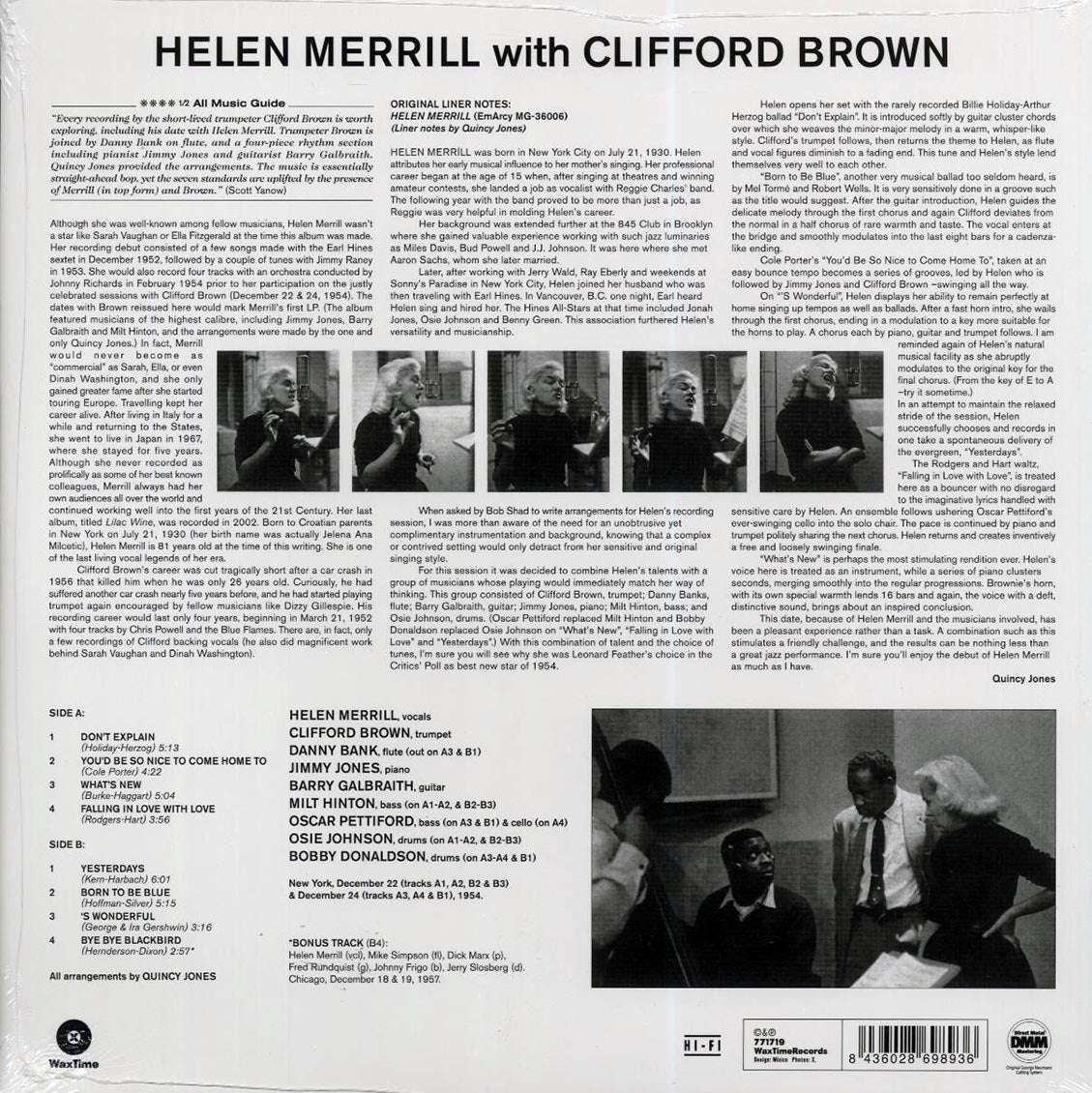 Helen Merrill, Clifford Brown - Helen Merrill With Clifford Brown (+bonus track) (ltd. ed.) (180g) (remastered) Vinyl Record