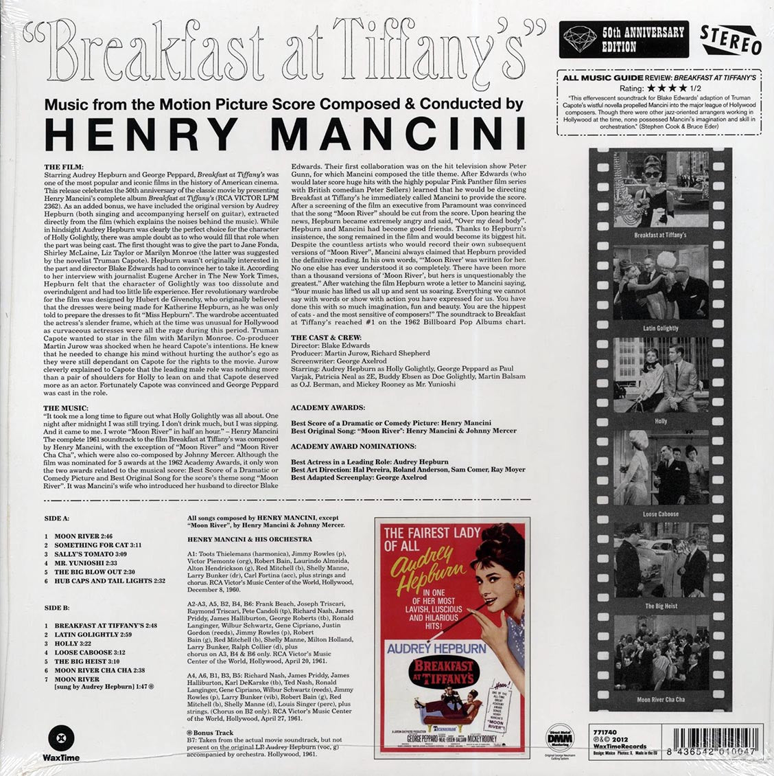 Henry Mancini - Breakfast At Tiffany's: Music From The Motion Picture Score (180g) Vinyl Record