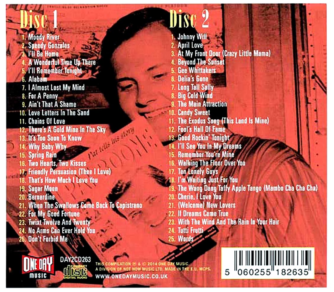 Pat Boone - The Very Best Of Pat Boone (50 tracks) (2xCD) (deluxe 3-fold digipak) Music CD