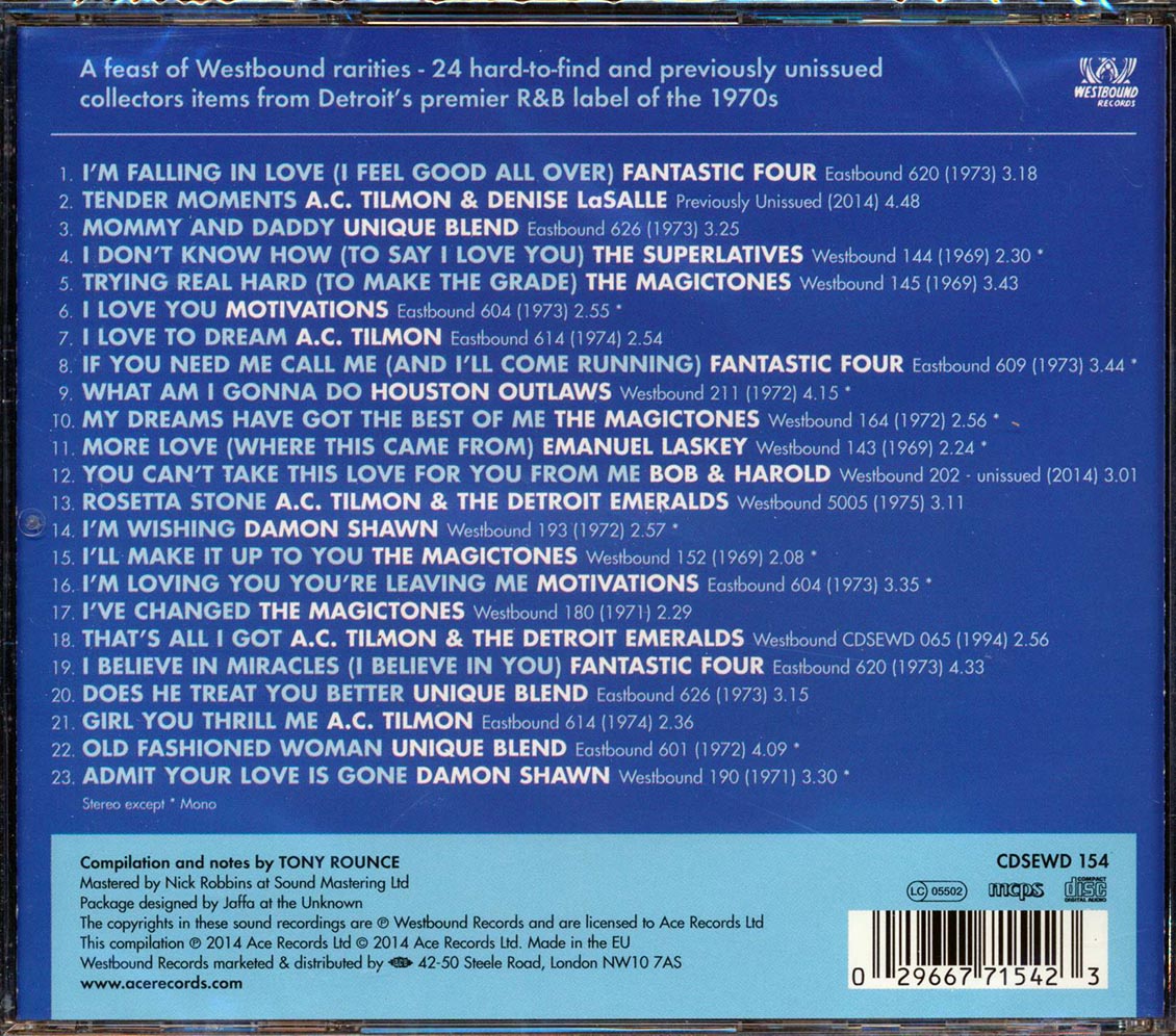 Various - Good All Over: Rare Soul From The Westbound Records Vaults 1969-1975 (23 tracks) Music CD