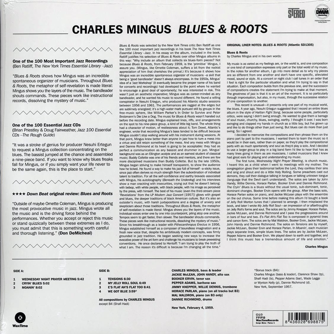 Charles Mingus - Blues & Roots (ltd. ed.) (180g) Vinyl Record
