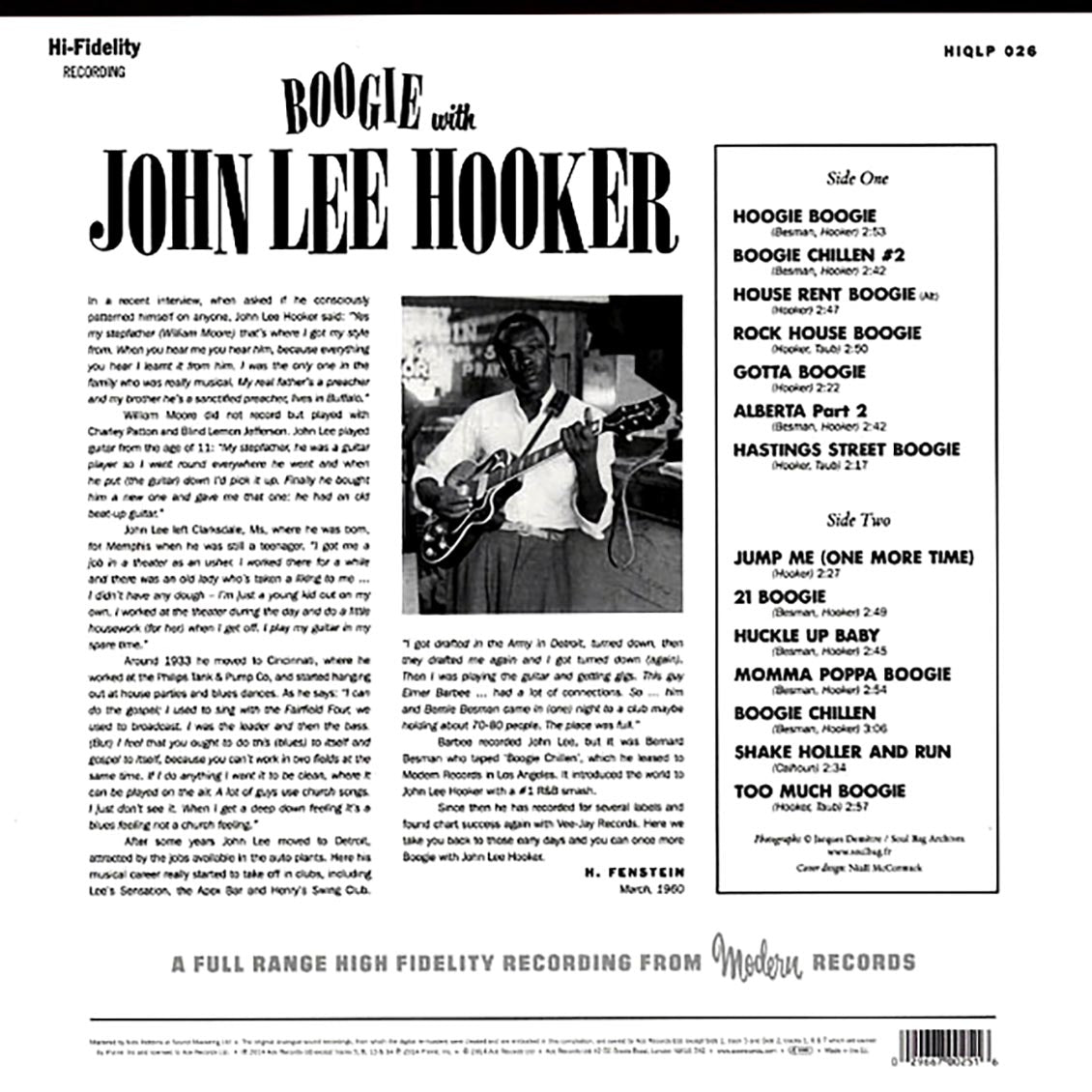 John Lee Hooker - Boogie With John Lee Hooker (180g) Vinyl Record