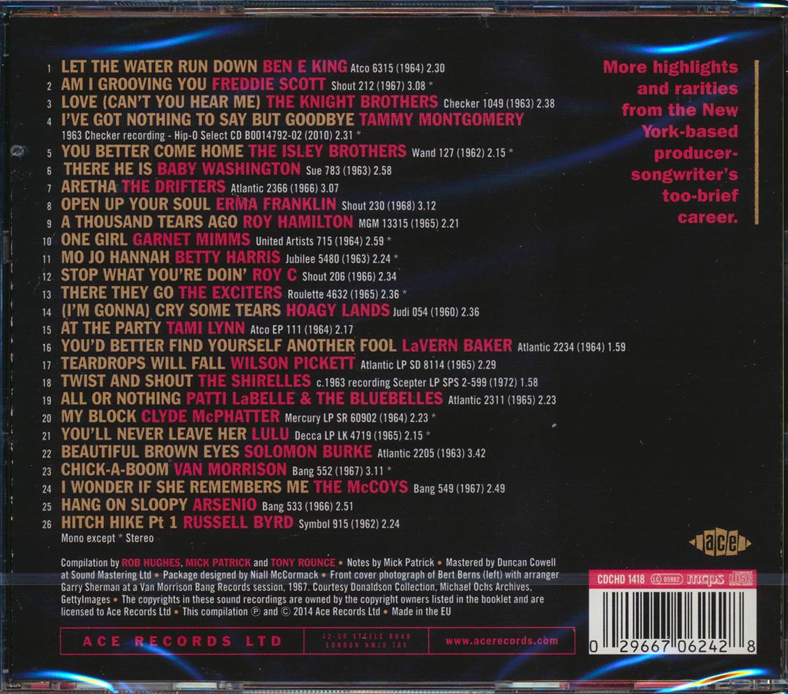 Various - Hang On Sloopy: The Bert Berns Story Volume 3 (26 tracks) Music CD